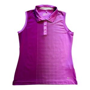 Nike Golf Women’s Tour Performance Dri-Fit Sleeveless Ombré Polo Top Size Medium